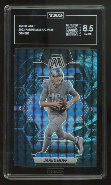 2023 Panini Mosaic Jared Goff Genesis SSP #185 TAG 8.5