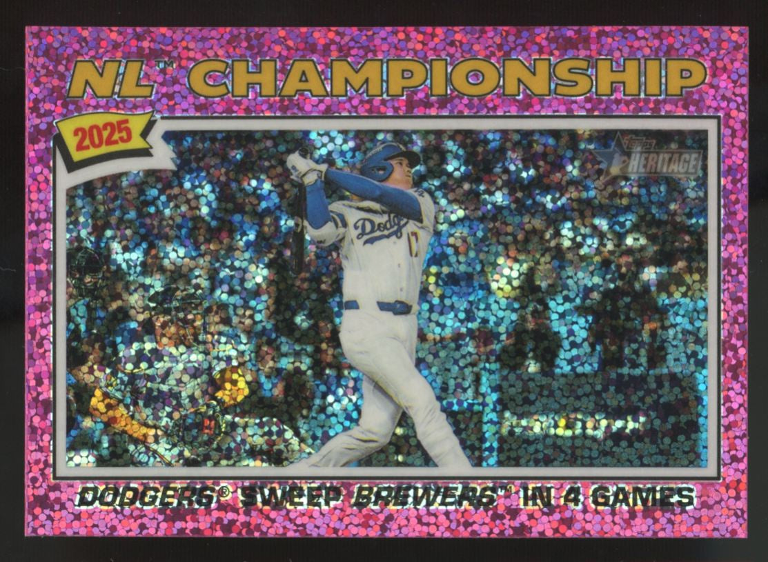 2026 Topps Heritage Los Angeles Dodgers Pink Sparkle NL Championship #277