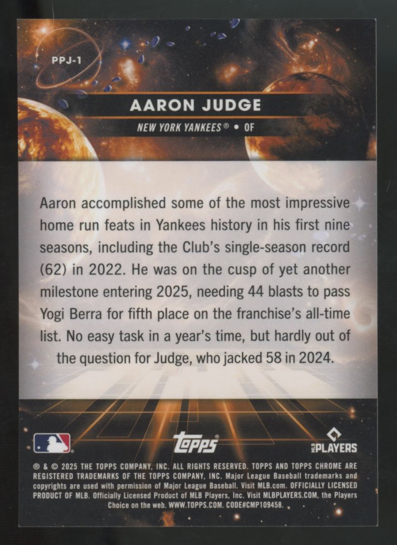 2025 Topps Chrome Cosmic Aaron Judge Planetary Pursuit Jupiter SSP #PPJ-1