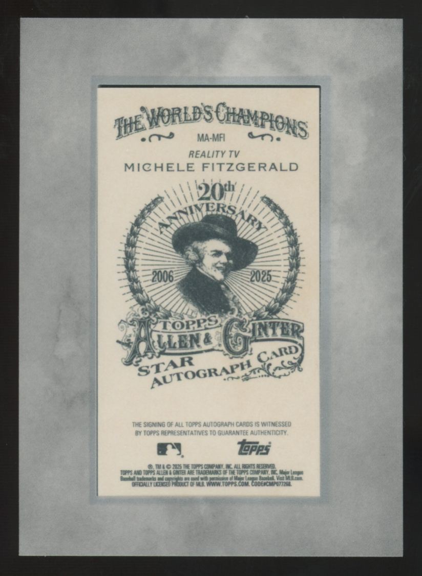 2025 Topps Allen & Ginter Michele Fitzgerald Mini Framed Auto /50 #MA-MFI