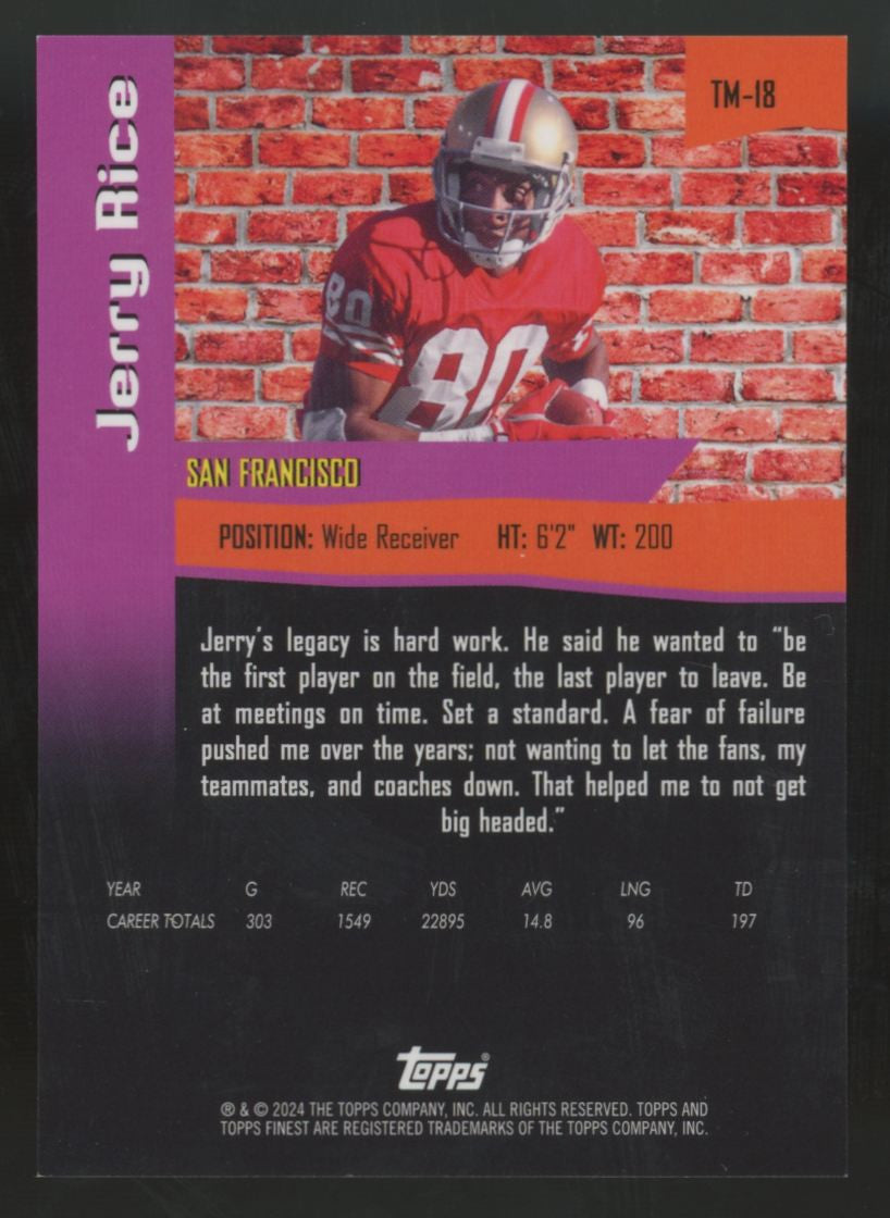 2024 Topps Finest Jerry Rice The man SSP #TM-18