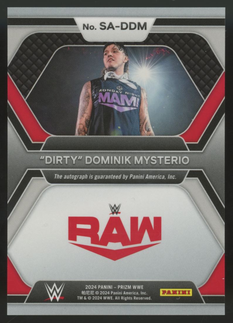 2024 Panini Prizm WWE "Dirty" Dominik Mysterio Superstar Auto #SA-DDM