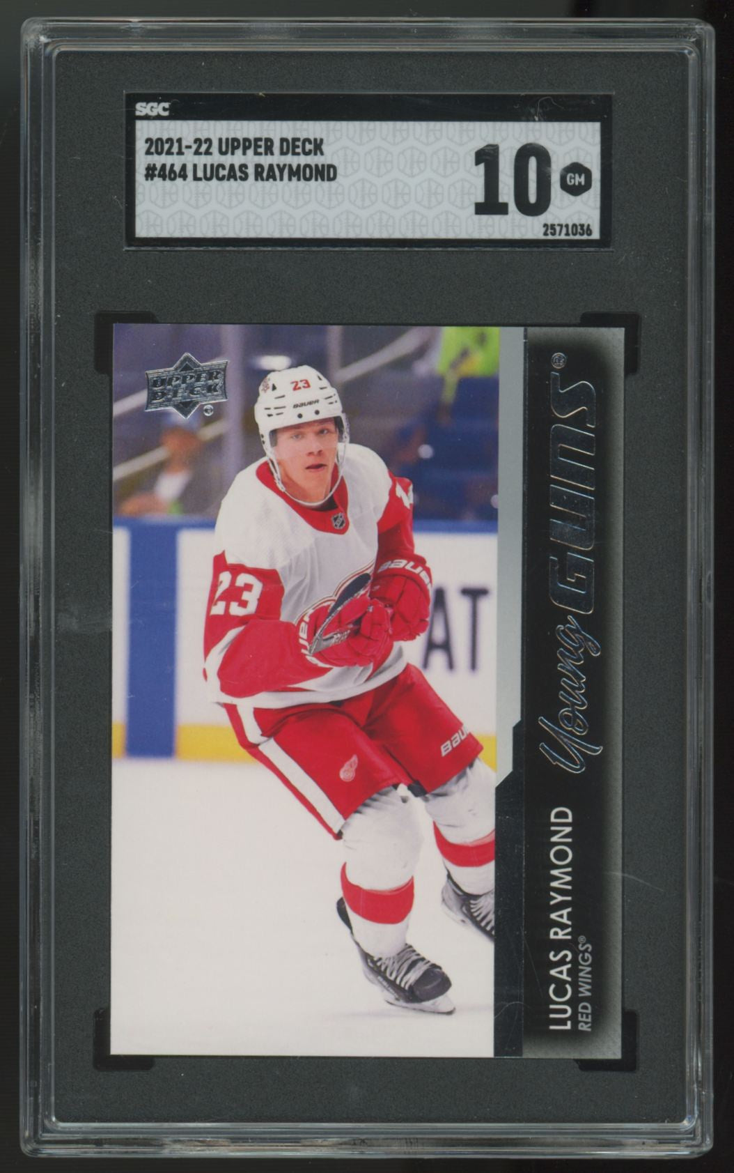 2021-22 Upper Deck Series Two Lucas Raymond RC Young Guns #464 SGC 10