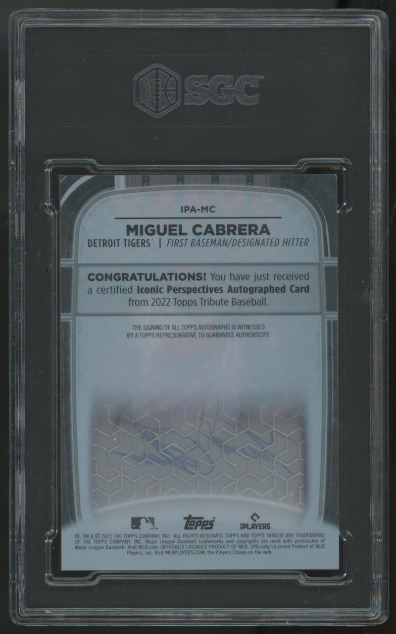 2022 Topps Tribute Miguel Cabrera Iconic Perspective Auto /50 #IPA-MC SGC 9.5 10