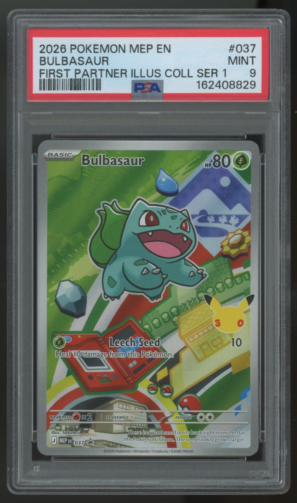 2026 Pokemon Bulbasaur First Partner Collection Promo #37 PSA 9 (B)