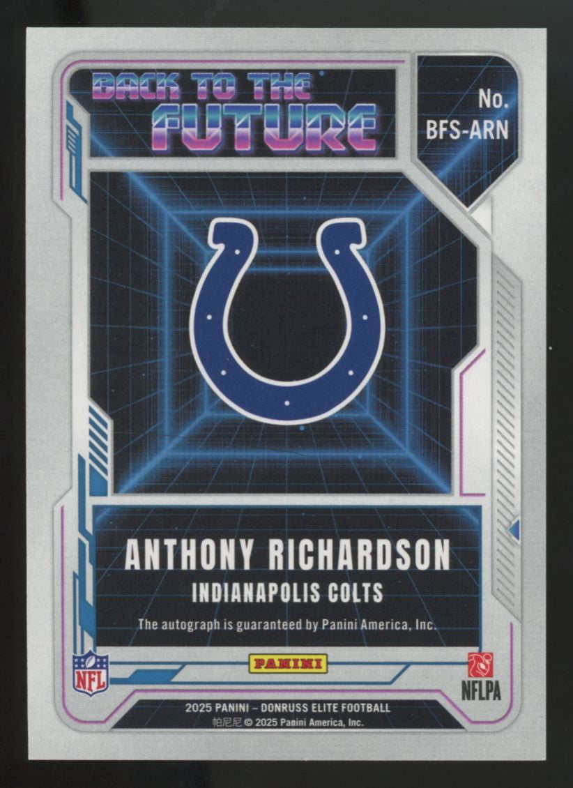 2025 Donruss Elite Anthony Richardson Back To The Future Auto /149 #BFS-ARN