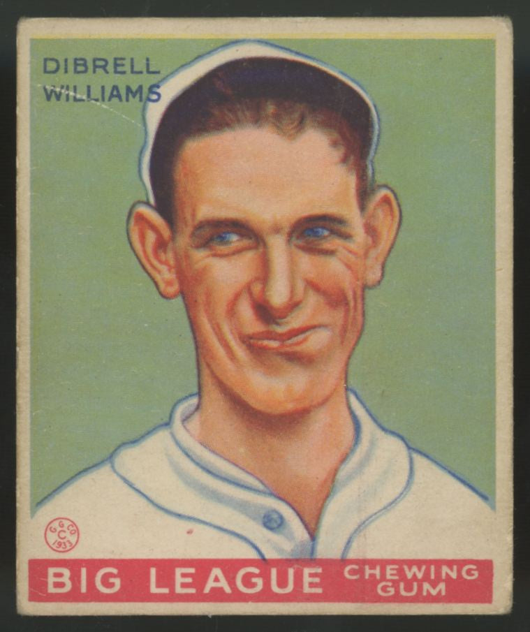 1933 Goudey Dibrell Williams #82 VG