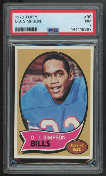 1970 Topps O.J. Simpson RC #90 PSA 7