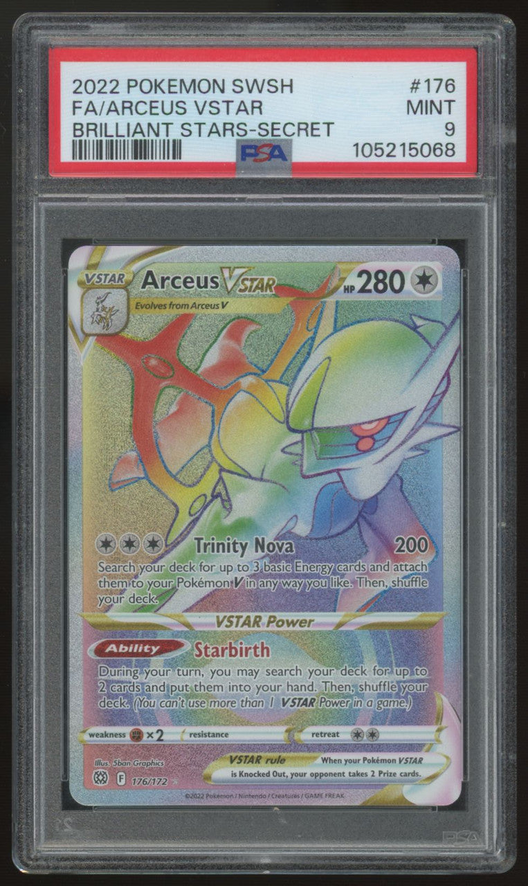 2022 Pokemon Arceus VSTAR Brilliant Stars Secret Full Art #176 PSA 9