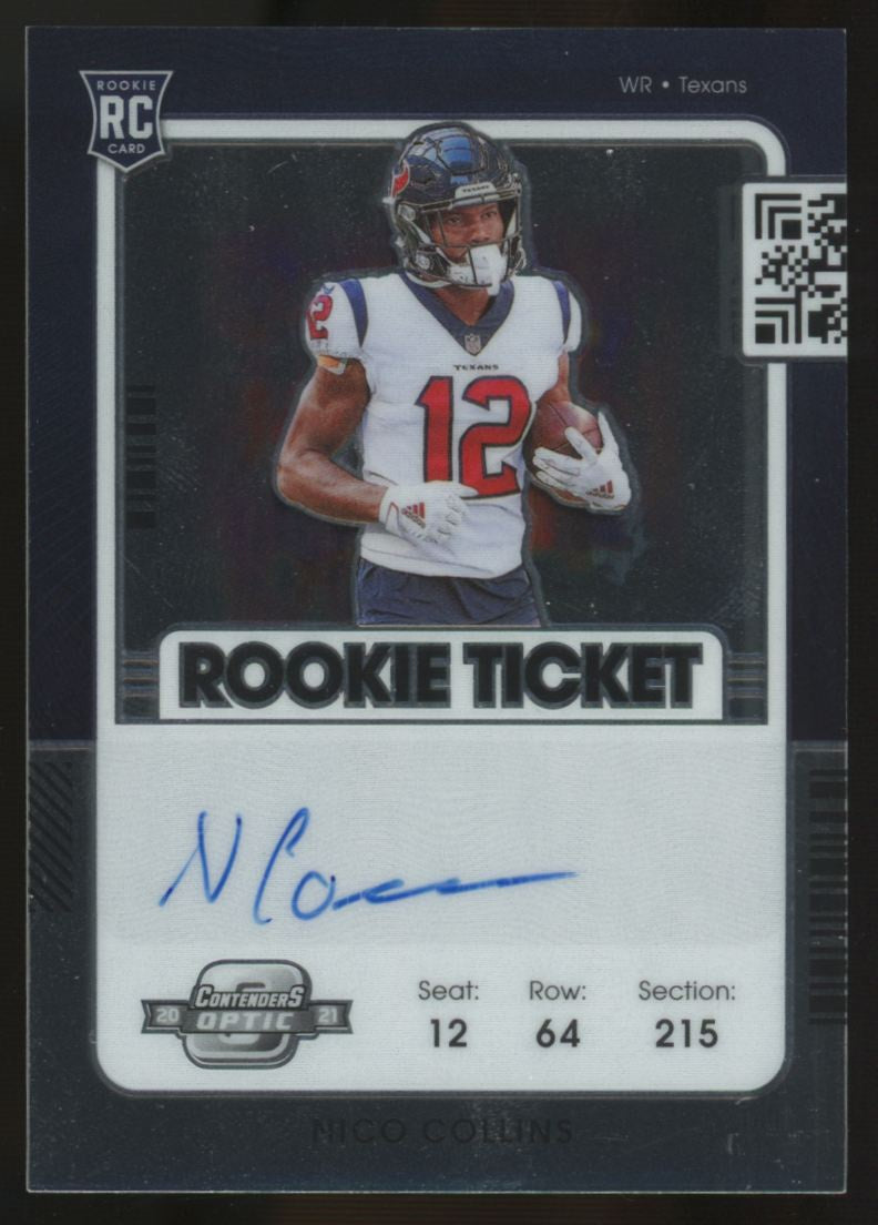 2021 Panini Contenders Optic Nico Collins RC Ticket Auto #127