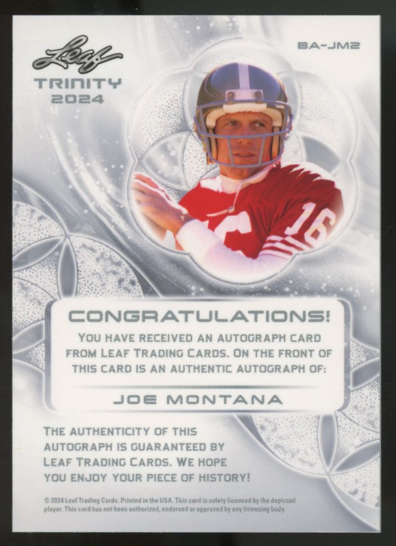 2024 Leaf Trinity Joe Montana Bronze Auto /99 #BA-JM2