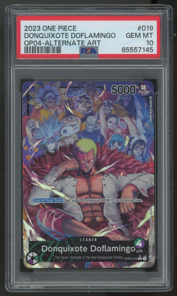 2023 One Piece Donquixote Doflamingo OP04 Alt Art #019 PSA 10