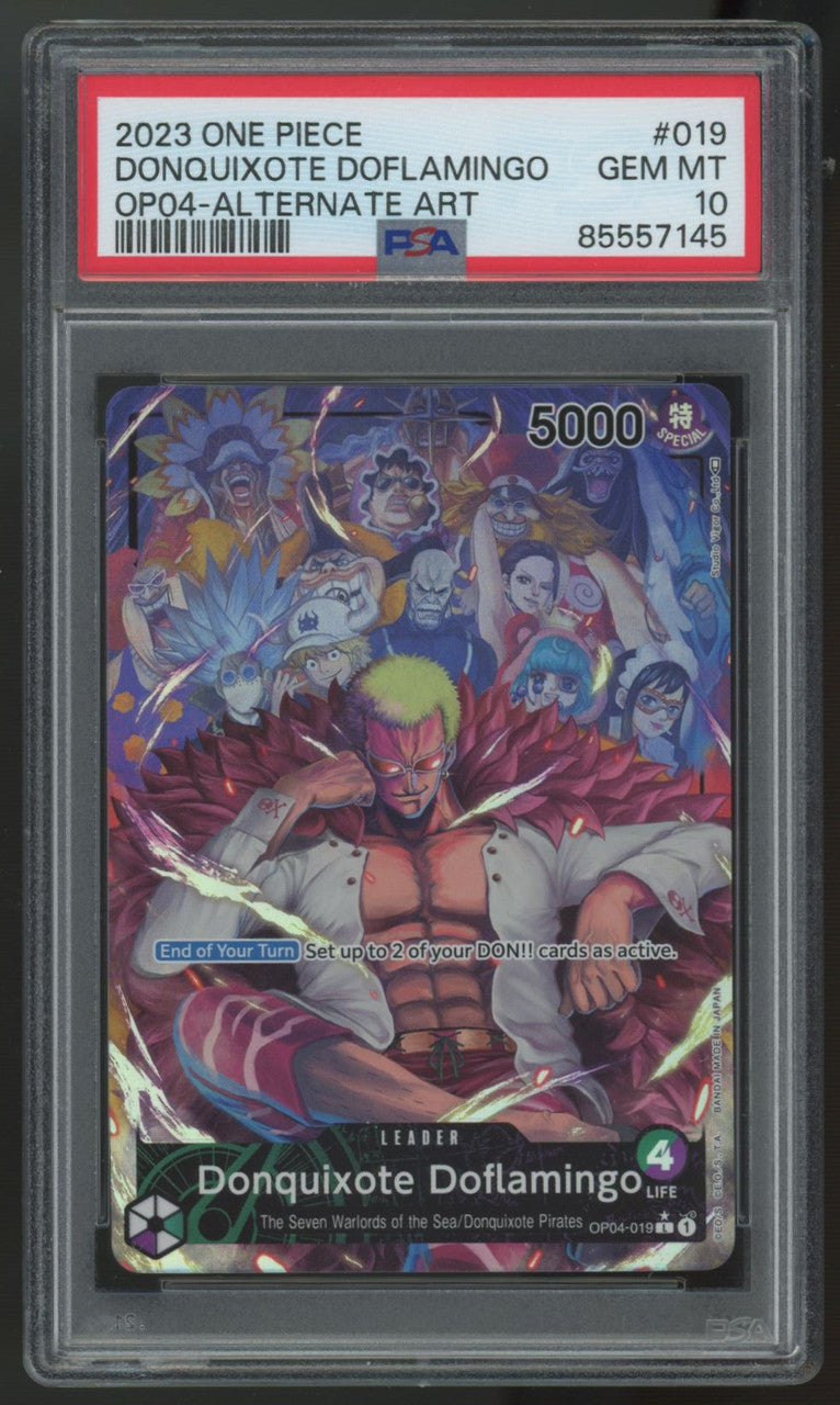 2023 One Piece Donquixote Doflamingo OP04 Alt Art #019 PSA 10