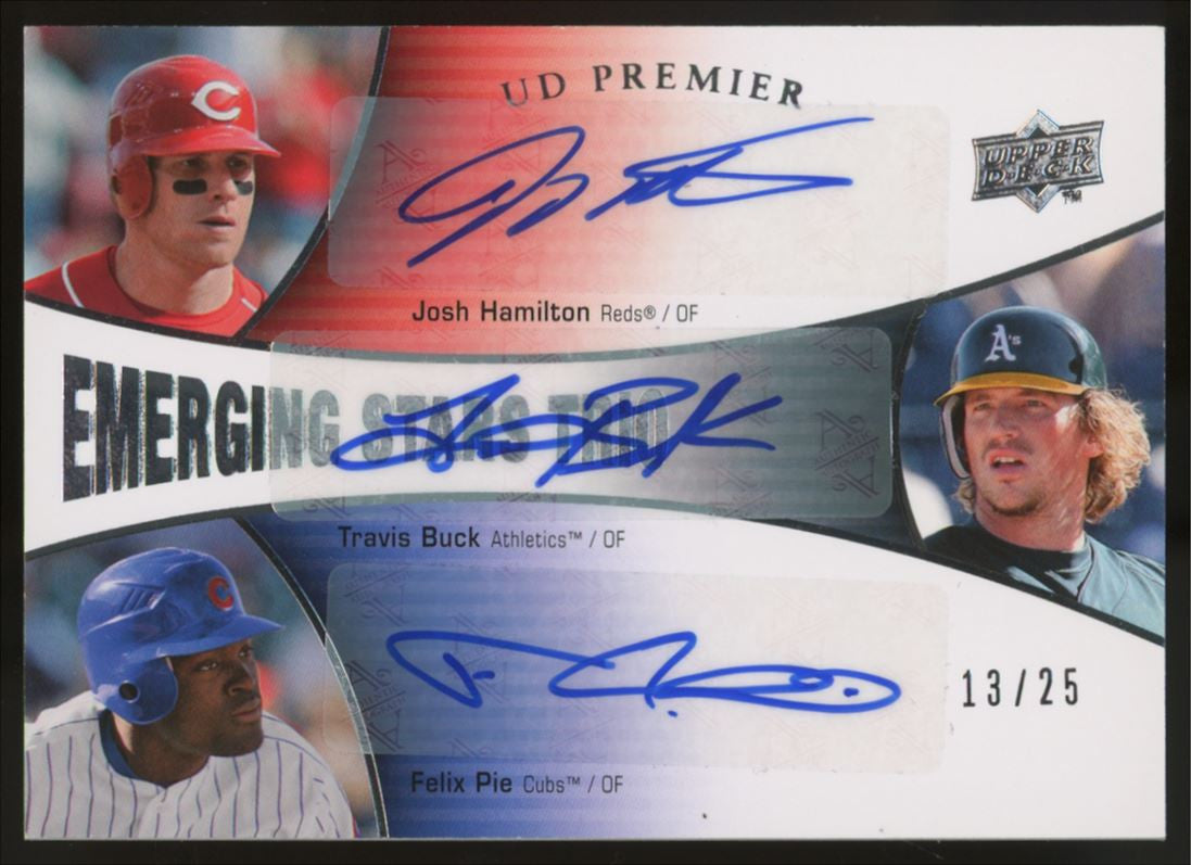 2008 Premier Josh Hamilton/Travis Buck/Felix Pie Emerging Stars Trio Auto