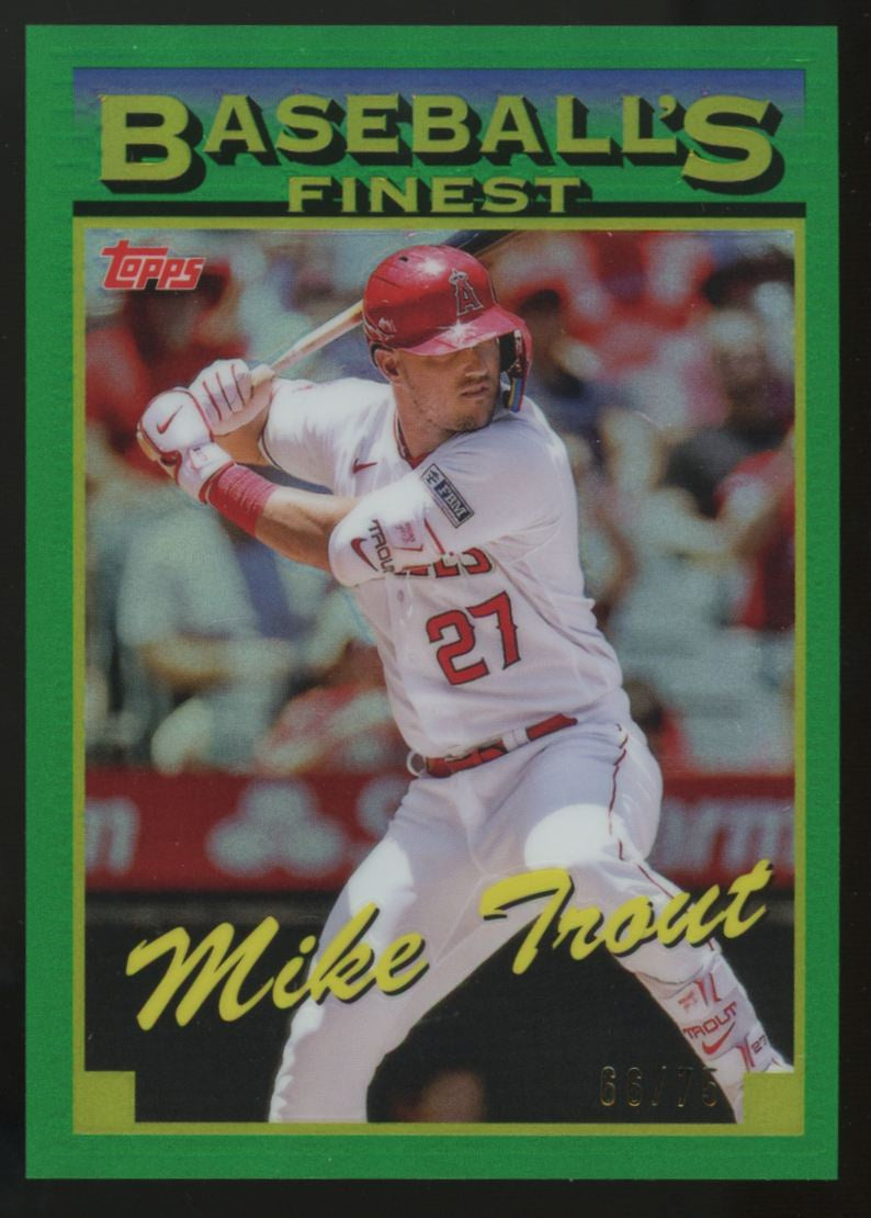 2024 Topps Finest Mike Trout What If...1993 Prototypes Green Refractor /75 #93-8