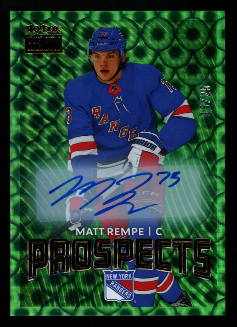 2024-25 Metal Universe Matt Rempe Premium Prospects Star Emerald Auto /25 #PP-42