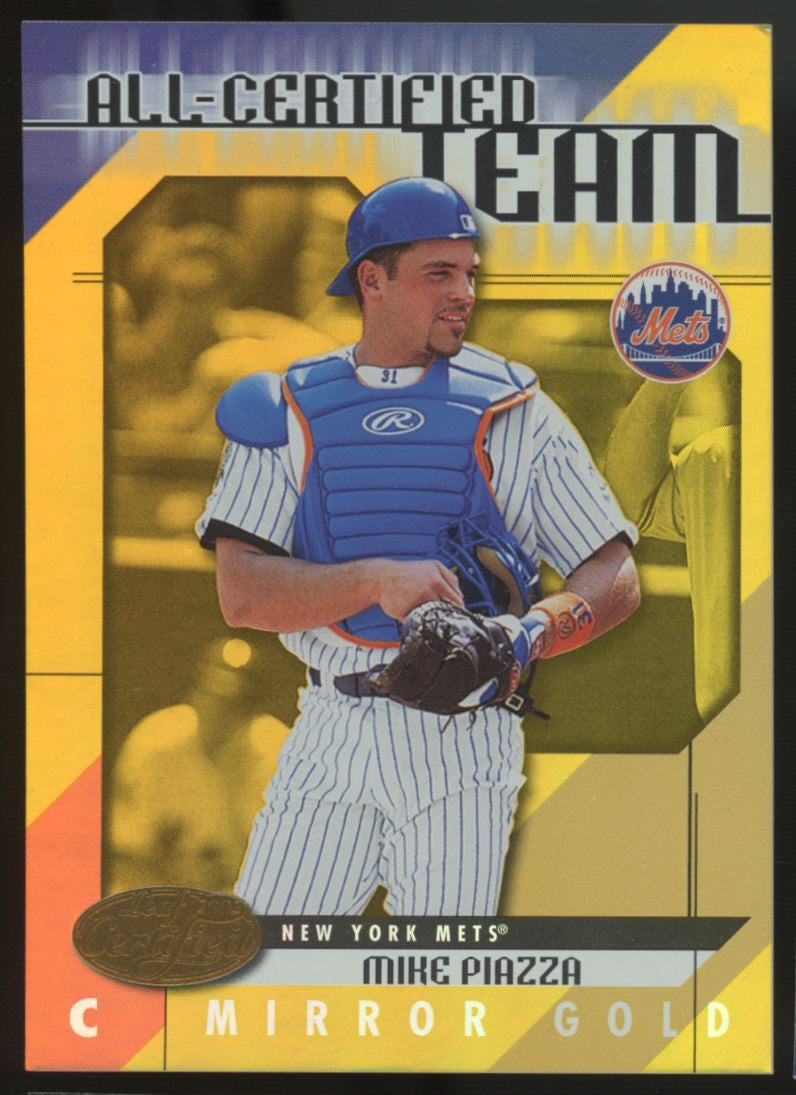 2002 Donruss Baseball Mike Piazza All-Certified Team Mirror Gold /25 #AC-22