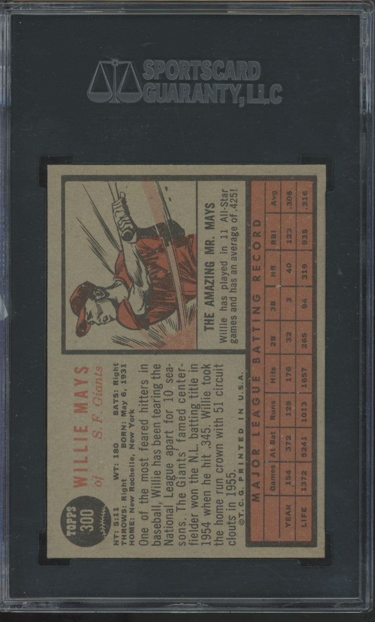 1962 Topps Willie Mays #300 SGC 5 EX