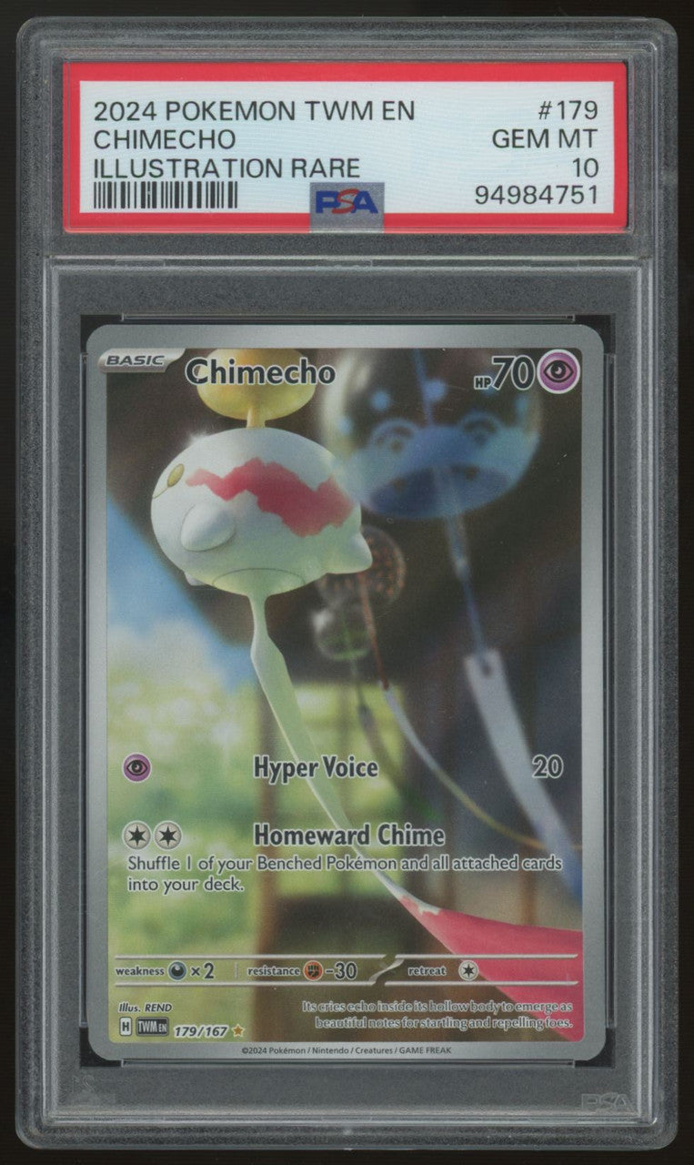 2024 Pokemon Chimecho Twilight Masquerade Illustration Rare #179 PSA 10