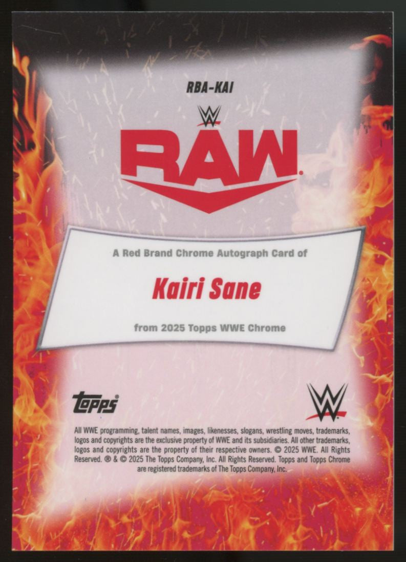 2025 Topps Chrome WWE Kairi Sane Blue Refractor Auto /150 #RBA-KAI