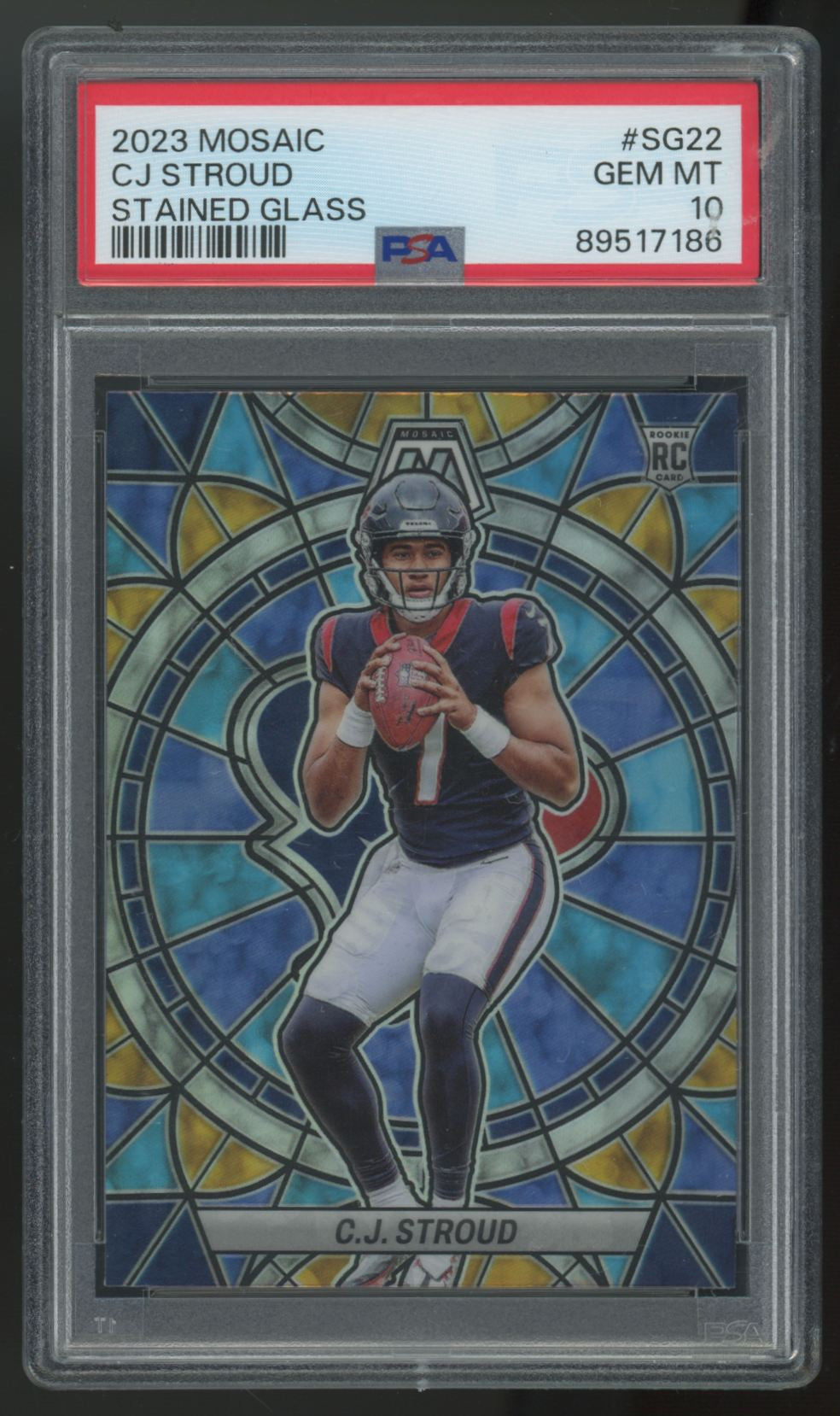 2023 Panini Mosaic C.J. Stroud RC Stained Glass SSP #SG-22 PSA 10