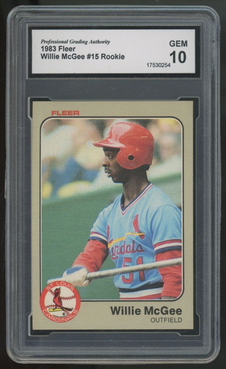 1983 Fleer Willie McGee RC #15 PGA 10