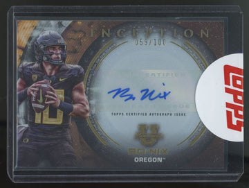 2022-23 Bowman University Inception Bo Nix Top Of The Class Auto /100 #TOP-BN