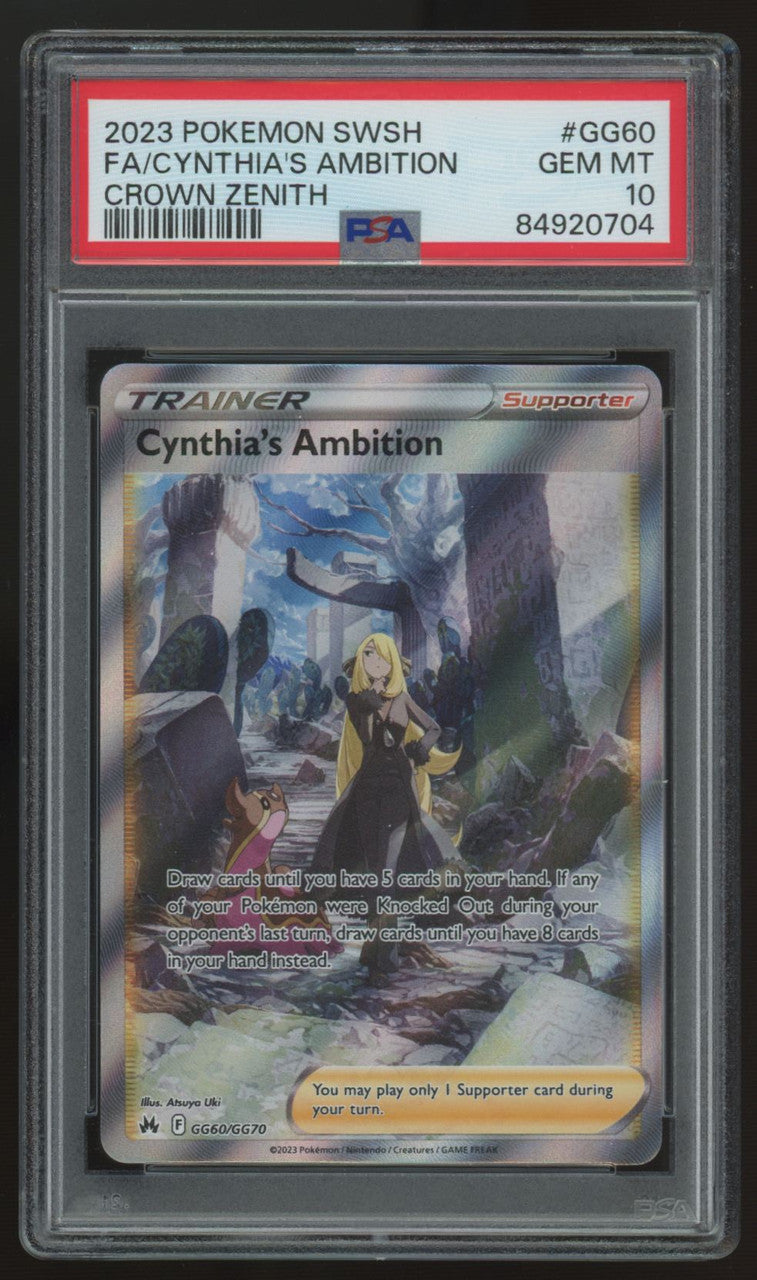 2023 Pokemon Cynthia's Ambition Crown Zenith Full Art #GG60 PSA 10 (B)