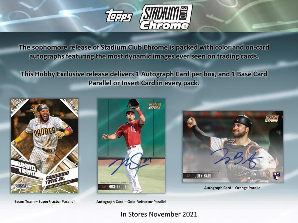 2021 Topps Stadium Club Chrome Baseball Hobby Box