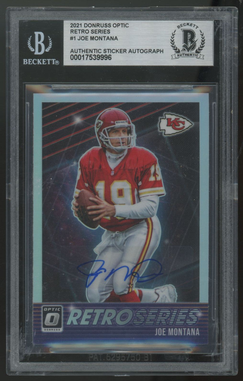 2021 Donruss Optic Joe Montana Retro Series Sticker Auto BGS Authentic #1