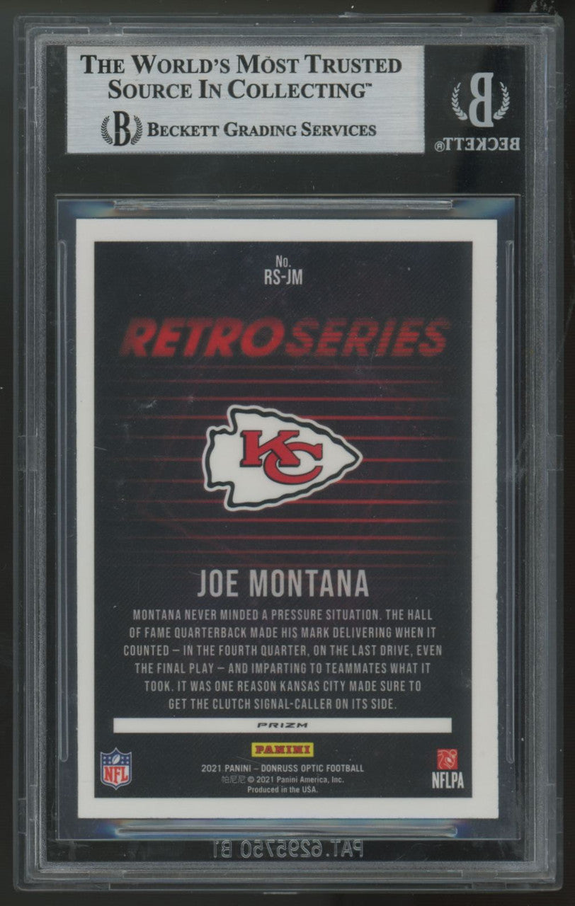 2021 Donruss Optic Joe Montana Retro Series Sticker Auto BGS Authentic #1