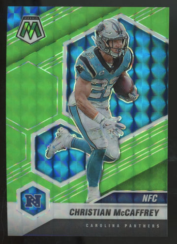 2021 Panini Mosaic Christian McCaffrey Green Fluorescent /10 #210