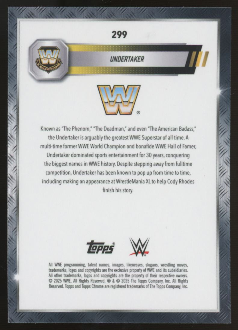 2025 Topps Chrome WWE Undertaker Image Variation SSP #299