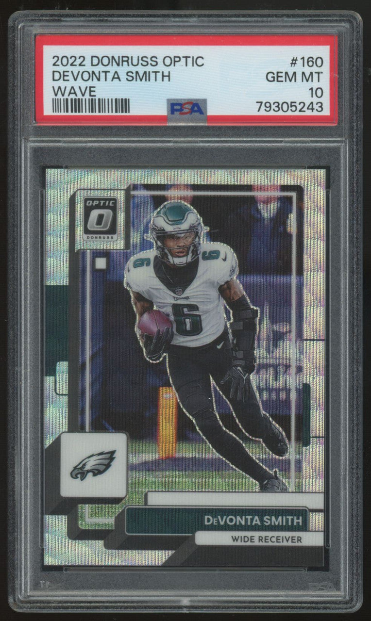 2022 Panini Donruss Optic DeVonta Smith Wave Prizm /300 #160 PSA 10
