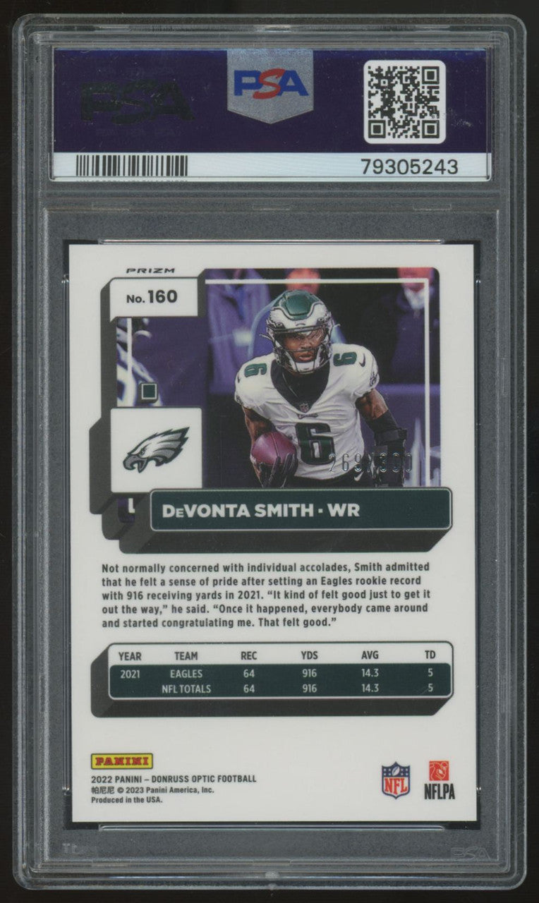 2022 Panini Donruss Optic DeVonta Smith Wave Prizm /300 #160 PSA 10