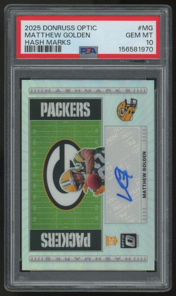 2025 Panini Donruss Optic Matthew Golden RC Hash Marks Auto #HM-MG PSA 10
