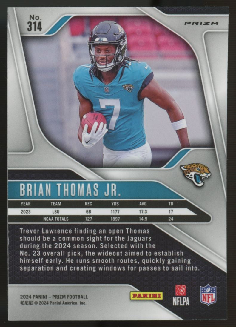2024 Prizm Brian Thomas Jr. RC Silver Prizm #314 "B"