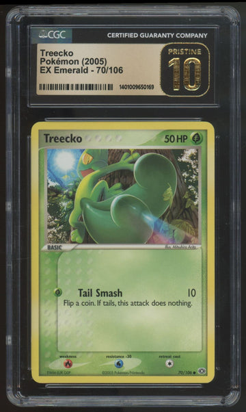 2005 Pokemon Treecko EX Emerald Common #70 CGC Pristine 10