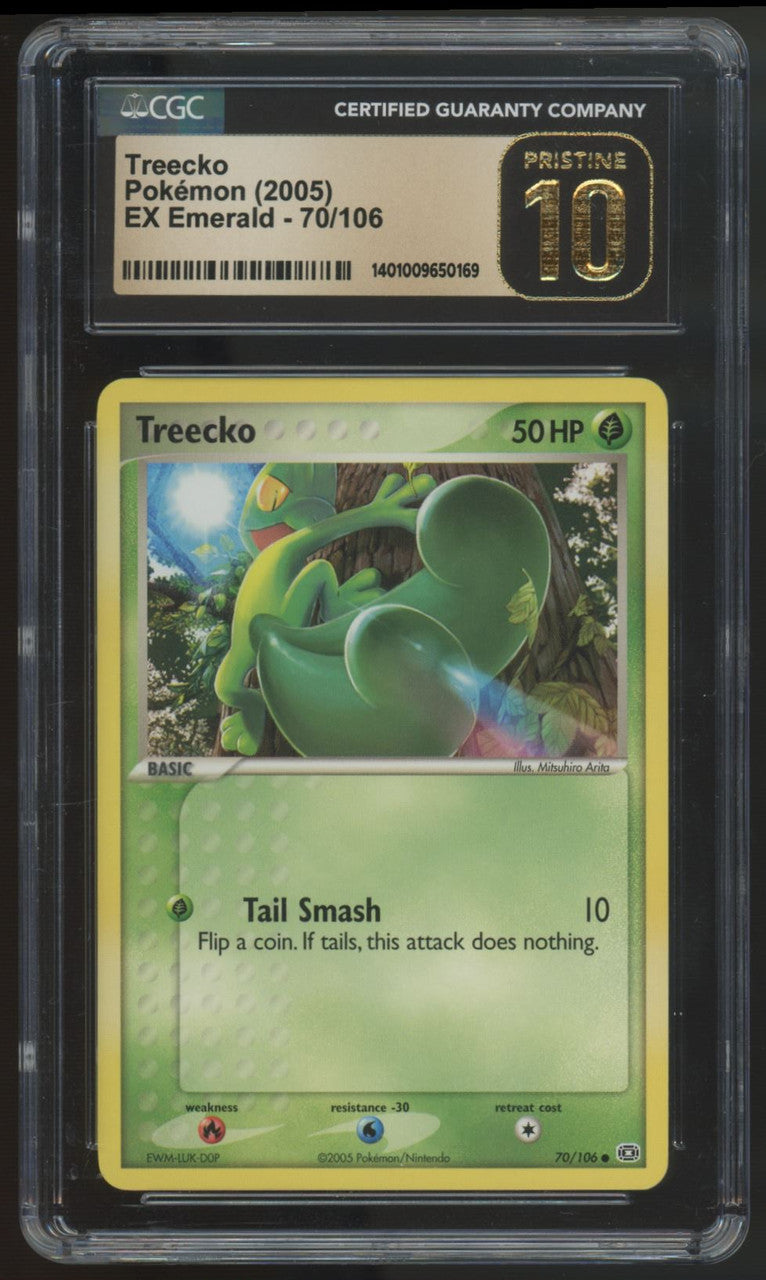 2005 Pokemon Treecko EX Emerald Common #70 CGC Pristine 10