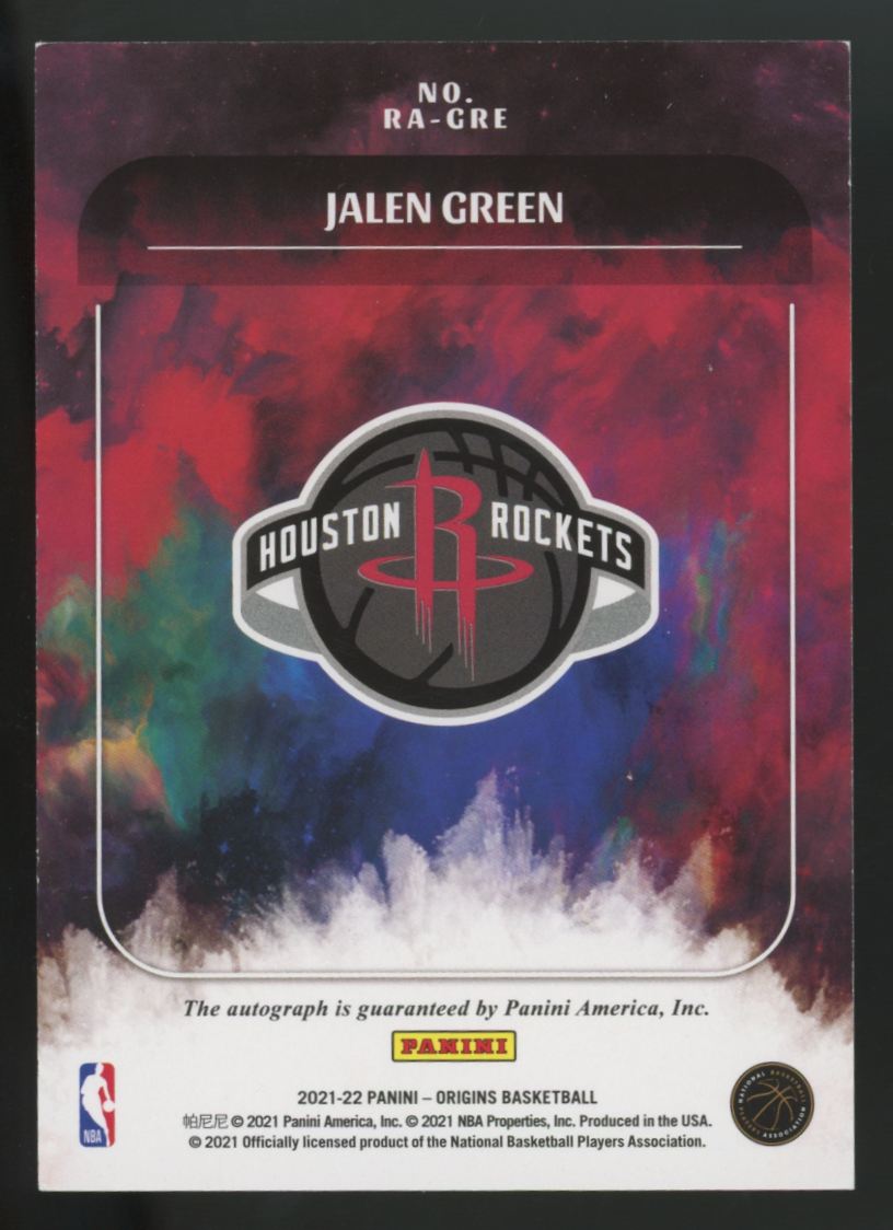 2021-22 Panini Origins Jalen Green RC Red Auto /99 #RA-GRE