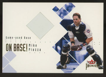 2002 Fleer Premium Mike Piazza On Base! Game-Used Base /100