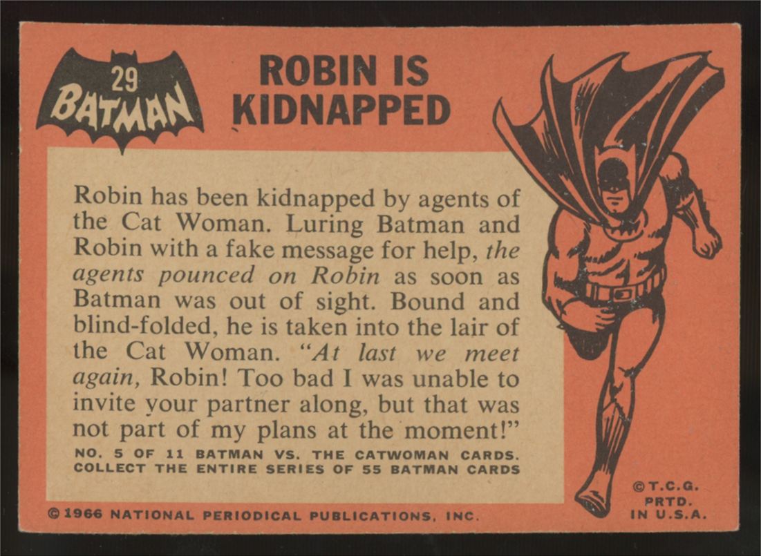 1966 Topps Batman Robin Is Kidnapped #29 EX