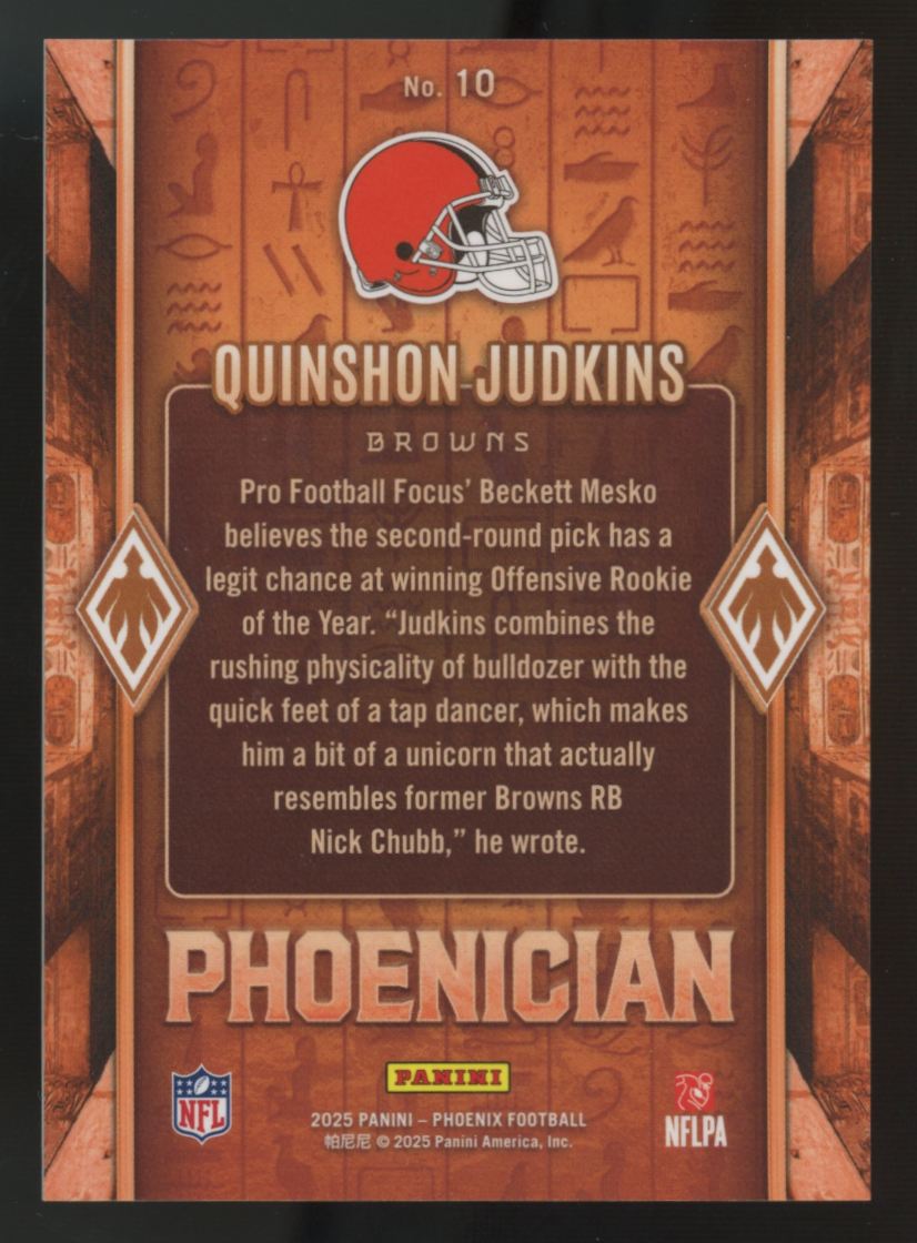 2025 Panini Phoenix Quinshon Judkins RC Phoenician #10