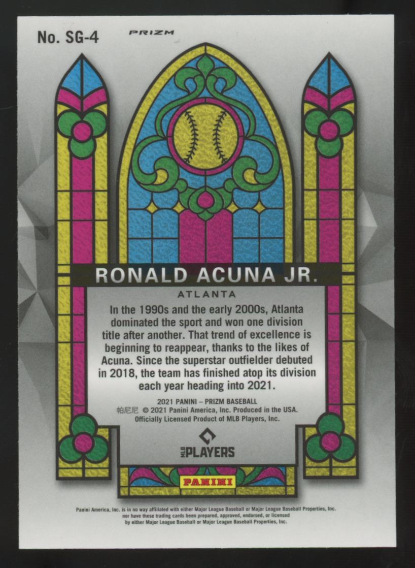 2021 Panini Prizm Ronald Acuna Jr. Purple Stained Glass #SG-4