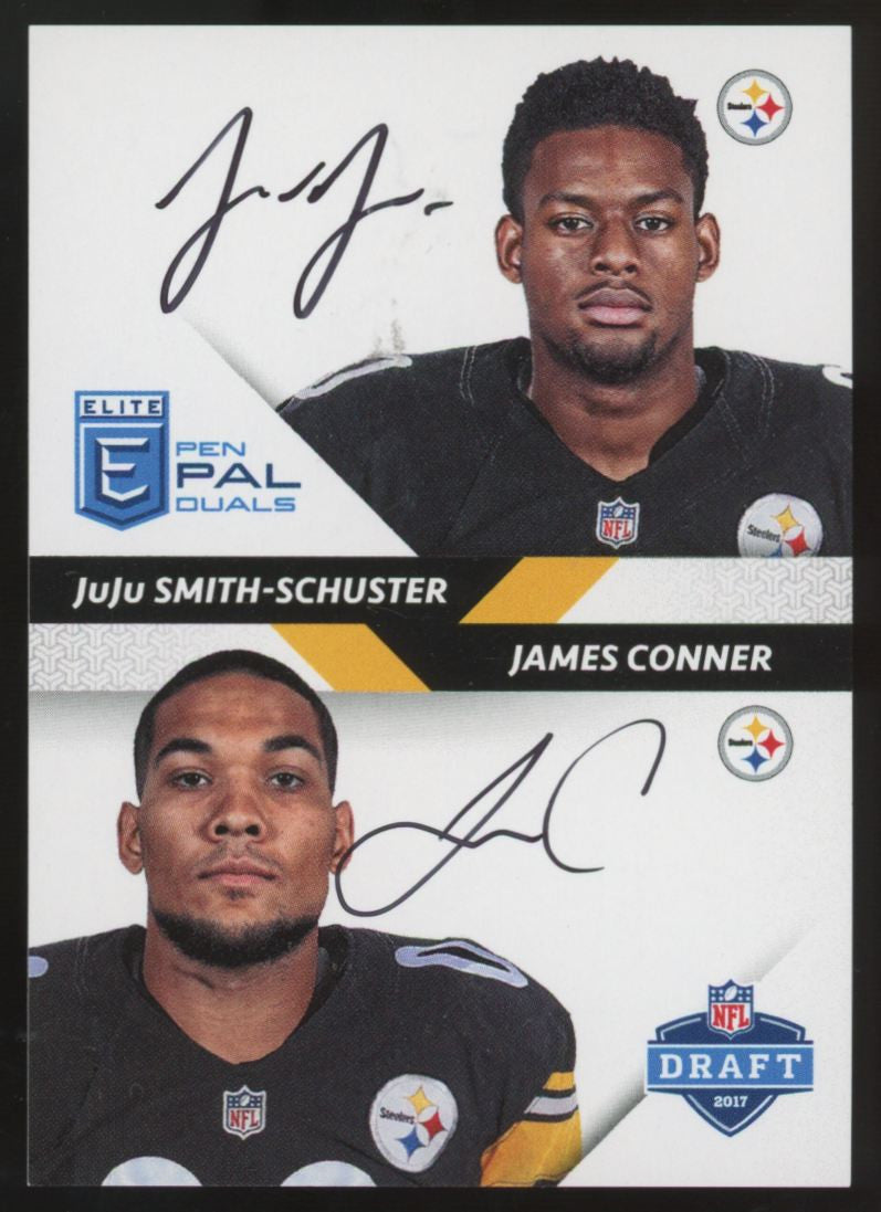 2017 Panini Donruss Elite Smith-Schuster/Conner RC Pen Pals Dual Auto #PP-PS