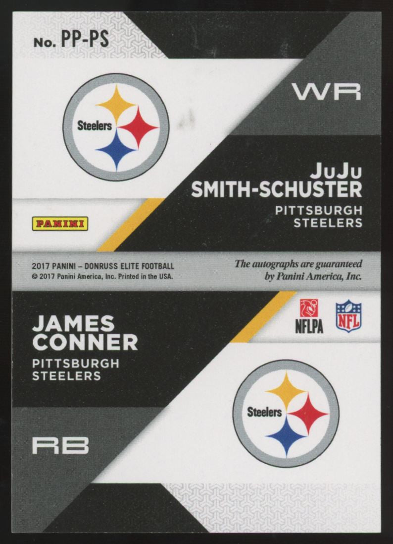 2017 Panini Donruss Elite Smith-Schuster/Conner RC Pen Pals Dual Auto #PP-PS