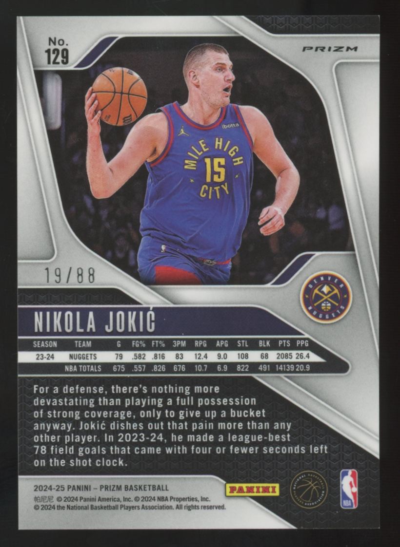 2024-25 Panini Prizm Nikola Jokic Multi Wave Prizm /88 #129