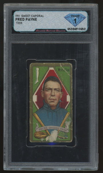 1911 T205 Fred Payne Sweet Caporal Cigarettes Back DSG 1