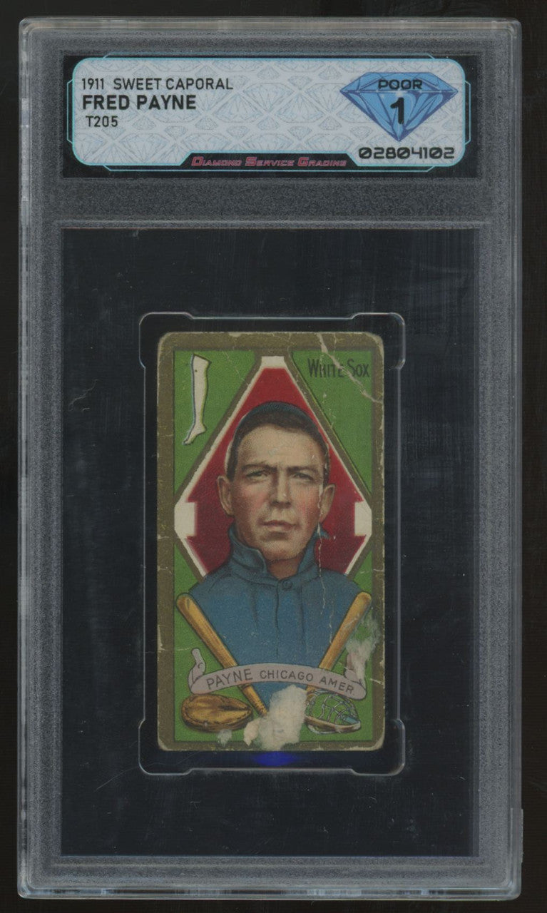 1911 T205 Fred Payne Sweet Caporal Cigarettes Back DSG 1