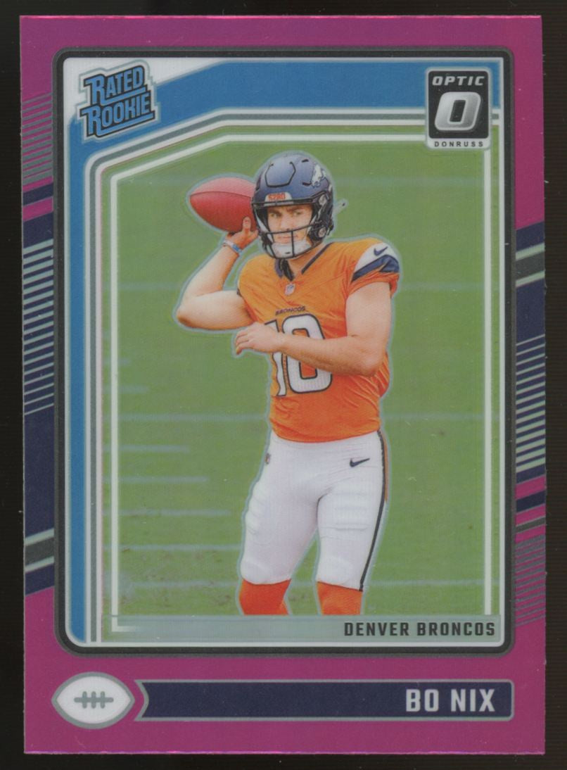 2024 Panini Donruss Optic Bo Nix RC Rated Rookie Pink #209
